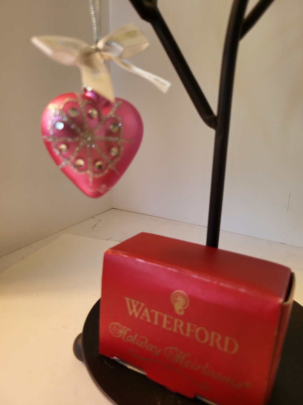 Waterford Pink Snowflake Heart Holiday Heirlooms Ornament